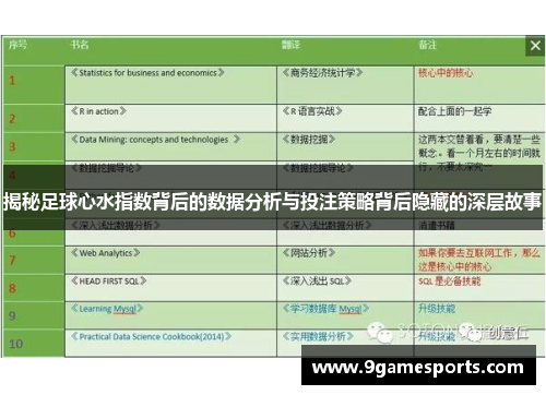 揭秘足球心水指数背后的数据分析与投注策略背后隐藏的深层故事